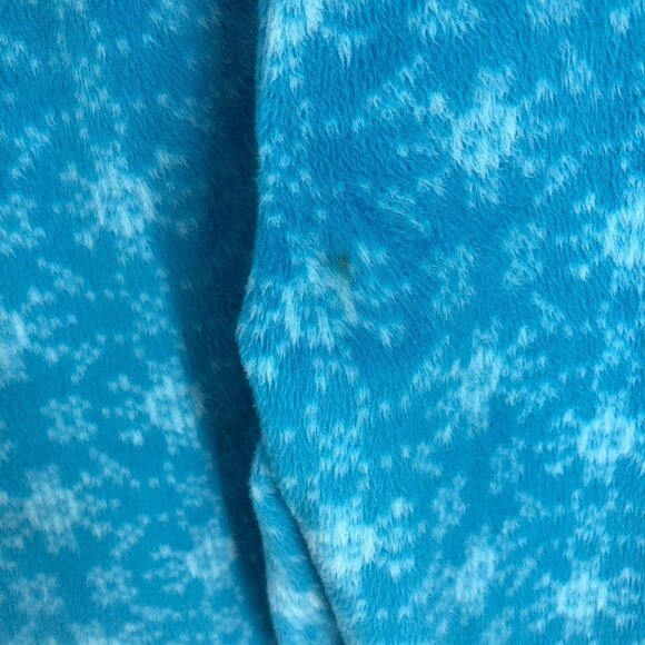 La Vie En Rose blue fleece onesie pajamas with zip-up closure & 1 slipper/sock M - Picture 7 of 14